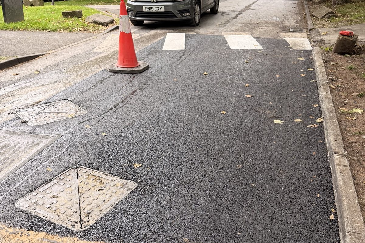 Completed emergency tarmac repair at Oulton Hall in Leeds